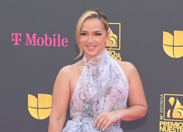 Adamari Lopez enamora con vestido lila de tela traslúcida y piernas descubiertas en los Premios Lo Nuestro