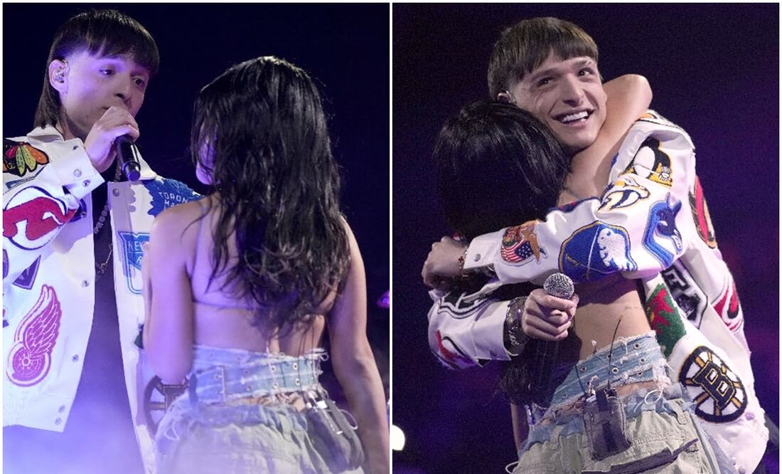 Becky G y Peso Pluma en los Latin AMAS. AP