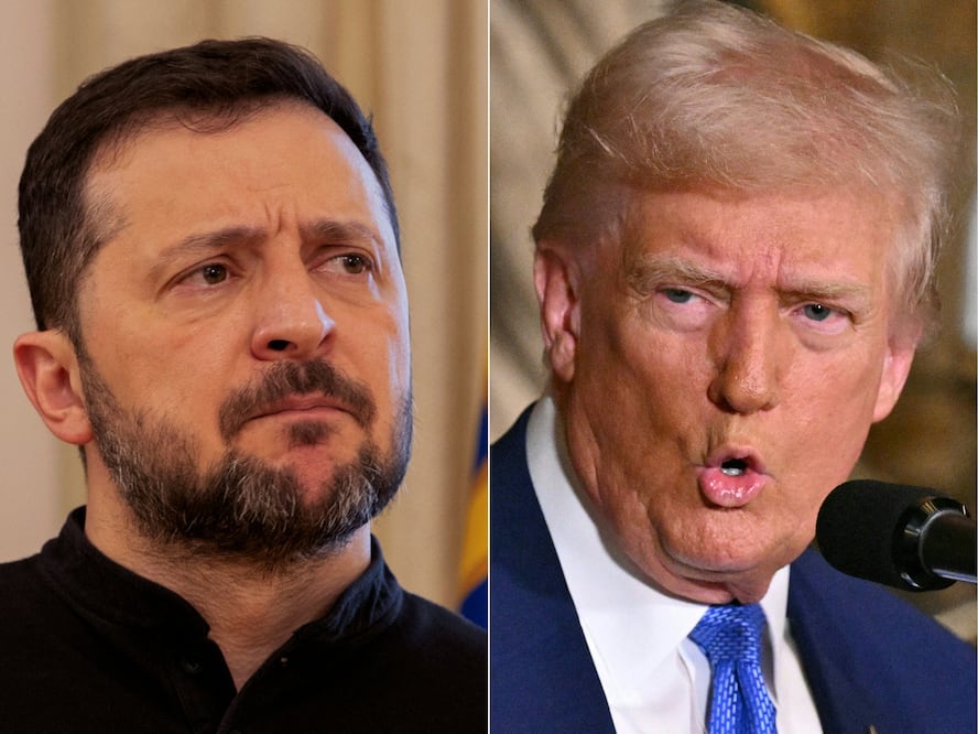 Zelenski desafía a Trump y Putin: “No traicionaré a Ucrania, aunque nos cueste un socio clave”. (Photo by Tetiana DZHAFAROVA and ROBERTO SCHMIDT / various sources / AFP)