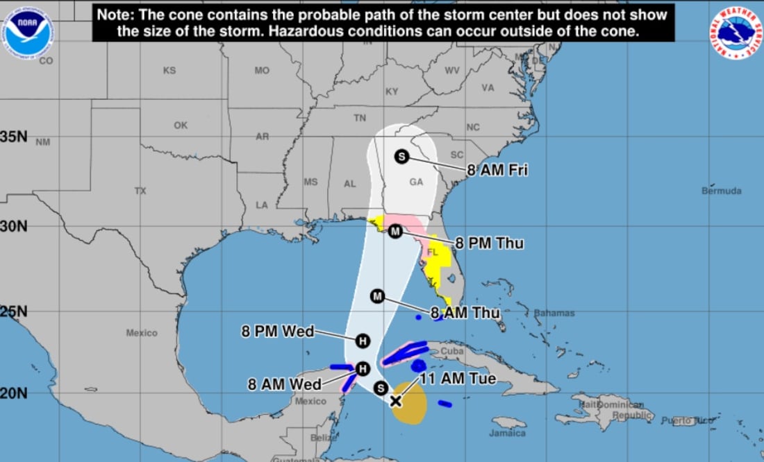Helene amenaza con convertirse en huracán mayor y tocar tierra en Florida este jueves. Foto @NHC_Atlantic