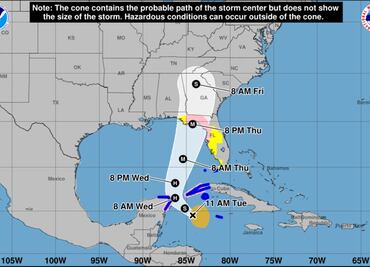 Helene amenaza con tocar tierra en Florida como huracán categoría 3 este jueves. MAPA de trayectoria