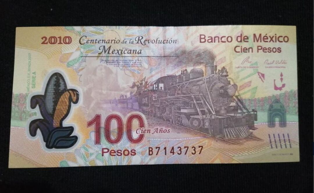 Billete de $100 pesos del centenario de la Revolución. Foto: MercadoLibre / Captura