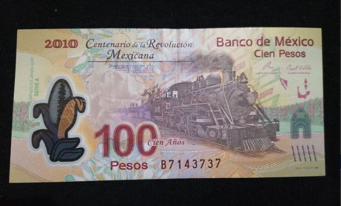 Billete de $100 pesos del centenario de la Revolución. Foto: MercadoLibre / Captura