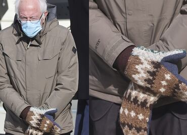 Bernie Sanders y sus manoplas roban protagonismo a Biden en redes