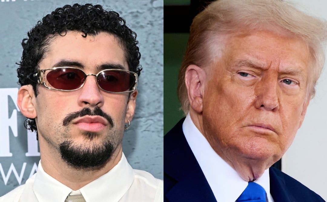 Trump dice que no asistirá al Super Bowl y que está "en contra" de Bad Bunny y Green Day: "Estoy en contra de ellos". Foto: (Photos by Evan Agostini/Invision/AP) / (AP Photo/Mark Schiefelbein, left, Jacquelyn Martin)