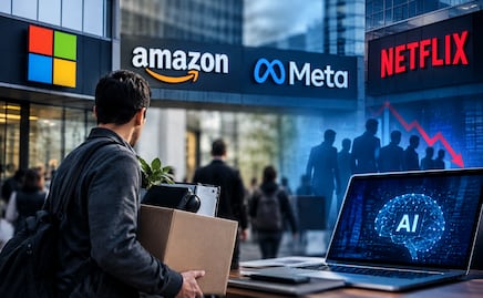 Microsoft, Amazon, Meta y Netflix: las grandes tecnológicas que recortan miles de empleos en plena era de la IA