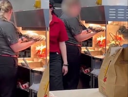 Video. Captan a empleada de McDonald’s secando el trapeador sucio sobre las papas fritas