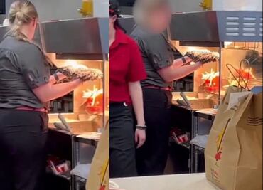 Video. Captan a empleada de McDonald’s secando el trapeador sucio sobre las papas fritas