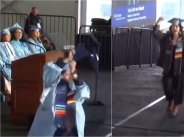 Estudiante destroza su diploma durante ceremonia en solidaridad con Palestina. VIDEO