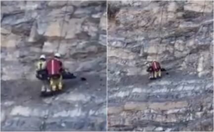 Video. Rescatan a excursionista cinco horas después de caer en acantilado