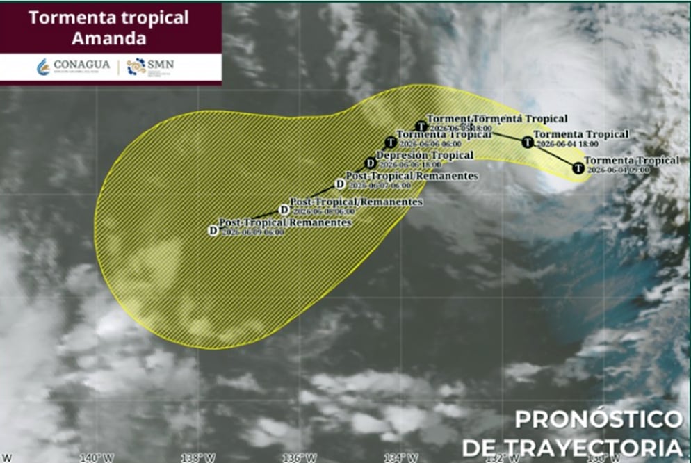 Amanda se convierte en la primera tormenta tropical de la temporada de huracanes 2026; ¿representa peligro para México? Foto @conagua_clima