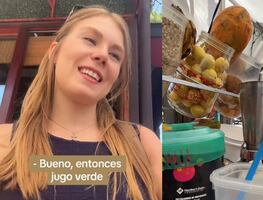 Estudiante rusa cumple su sueño de comprar jugos de frutas en México y se vuelve viral