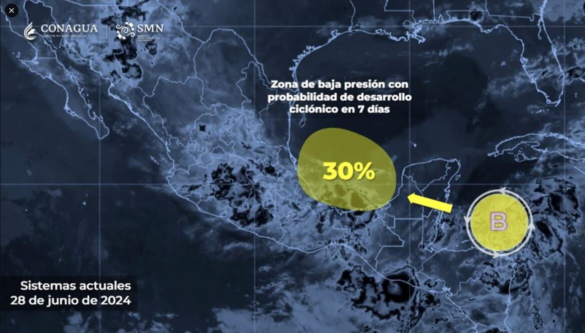 Segundo ciclón de la temporada amenaza la Península de Yucatán; alerta en seis estados. Foto @conagua_clima