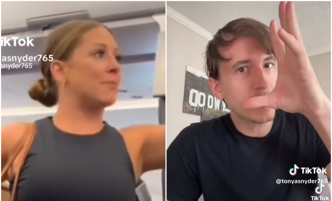 Mujer dice que pasajero no es real. Fotos tomadas de video