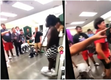 Video. Equipo de futbol americano en secundaria recrean subasta de esclavos