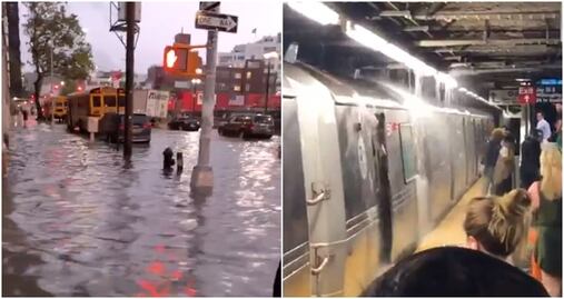 Videos. Calles de Nueva York y Nueva Jersey se inundan por lluvia torrencial