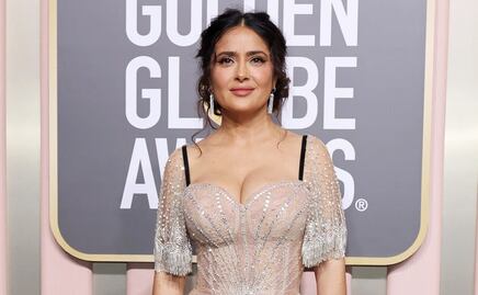 Salma Hayek 'roba miradas' con vestido menta de escote en boda de Marc Anthony