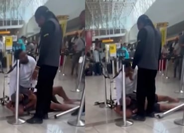 Trabajadores protagonizan violenta pelea contra un pasajero en aeropuerto de Baltimore. VIDEO