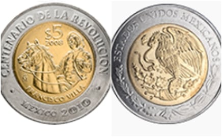 Moneda conmemorativa de la Revolución Mexicana de Francisco Villa que se vende hasta en $120 mil pesos