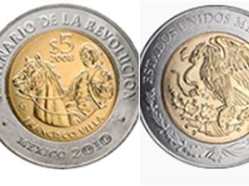 Moneda conmemorativa de la Revolución Mexicana de Francisco Villa que se vende hasta en $120 mil pesos