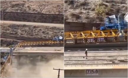 Impactante: grúa colapsa en Tijuana y trabajadores se salvan de milagro. VIDEO