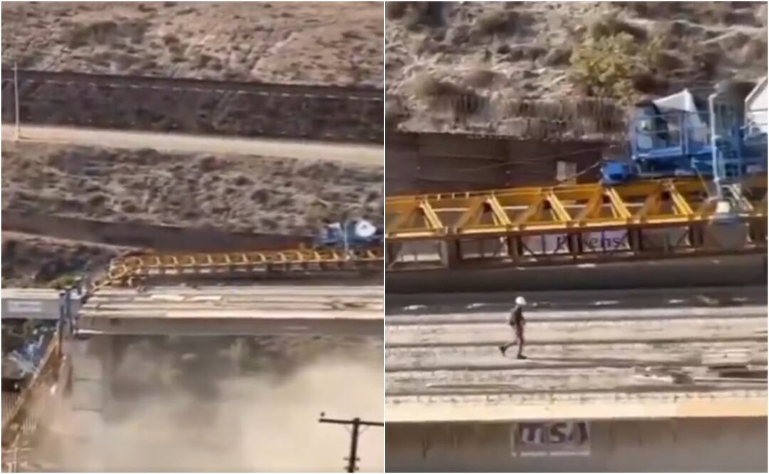 Impactante: grúa colapsa en Tijuana y trabajadores se salvan de milagro en el último segundo. VIDEO. Foto: Captura de pantalla / X