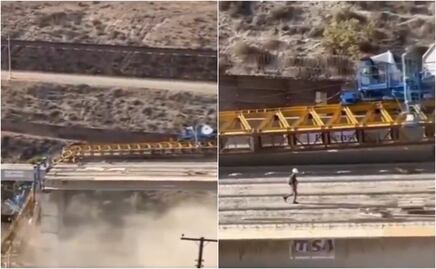Impactante: grúa colapsa en Tijuana y trabajadores se salvan de milagro. VIDEO