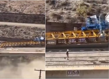 Impactante: grúa colapsa en Tijuana y trabajadores se salvan de milagro. VIDEO