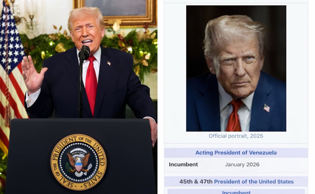 Trump publica imagen falsa que lo muestra como “presidente interino de Venezuela”. Foto: AP/Truth Social