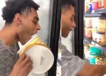 Pasará 30 días en prisión por lamer helado y devolverlo al estante