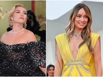 Florence Pugh se luce con vestido traslúcido en Venecia junto a Olivia Wilde