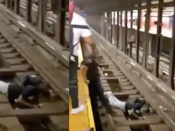 Policía salva a hombre de ser arrollado por el metro en Nueva York (video)