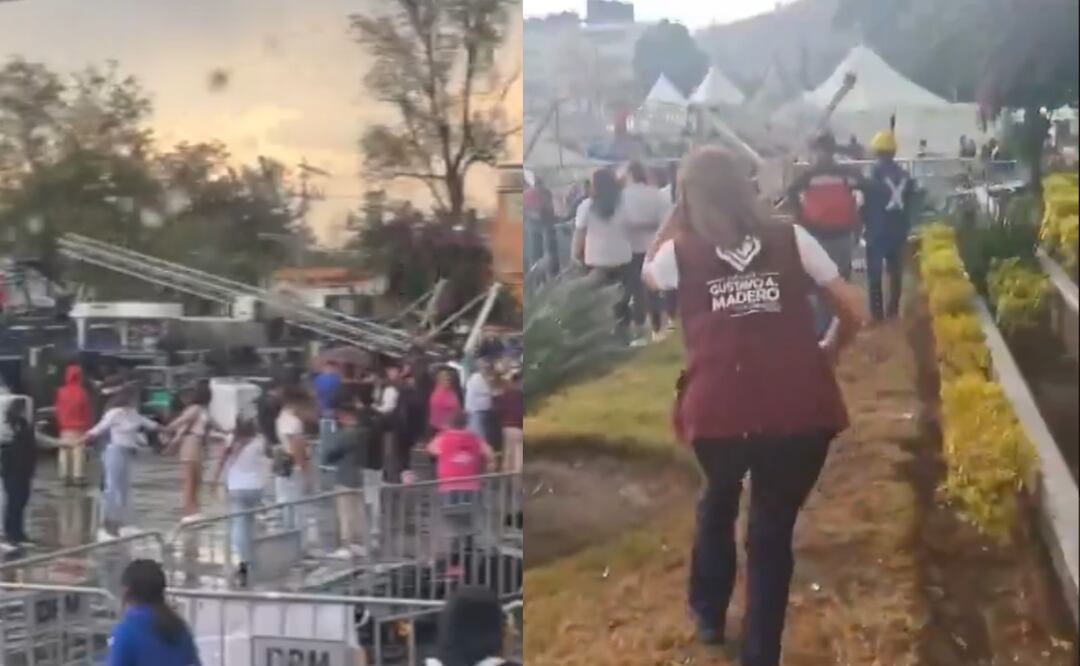 Cae por viento, escenario concierto de Alicia Vilarreal en la GAM, CDMX. VIDEO