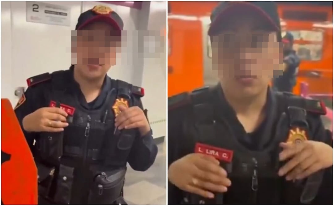 Polémica en Metro CDMX. Policía niega a persona trans el acceso a vagón rosa : "Tú no eres mujer". Foto tomada de video de X