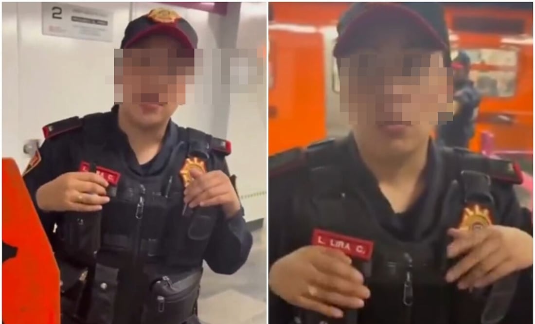 Polémica en Metro CDMX. Policía niega a persona trans el acceso a vagón rosa : "Tú no eres mujer". Foto tomada de video de X