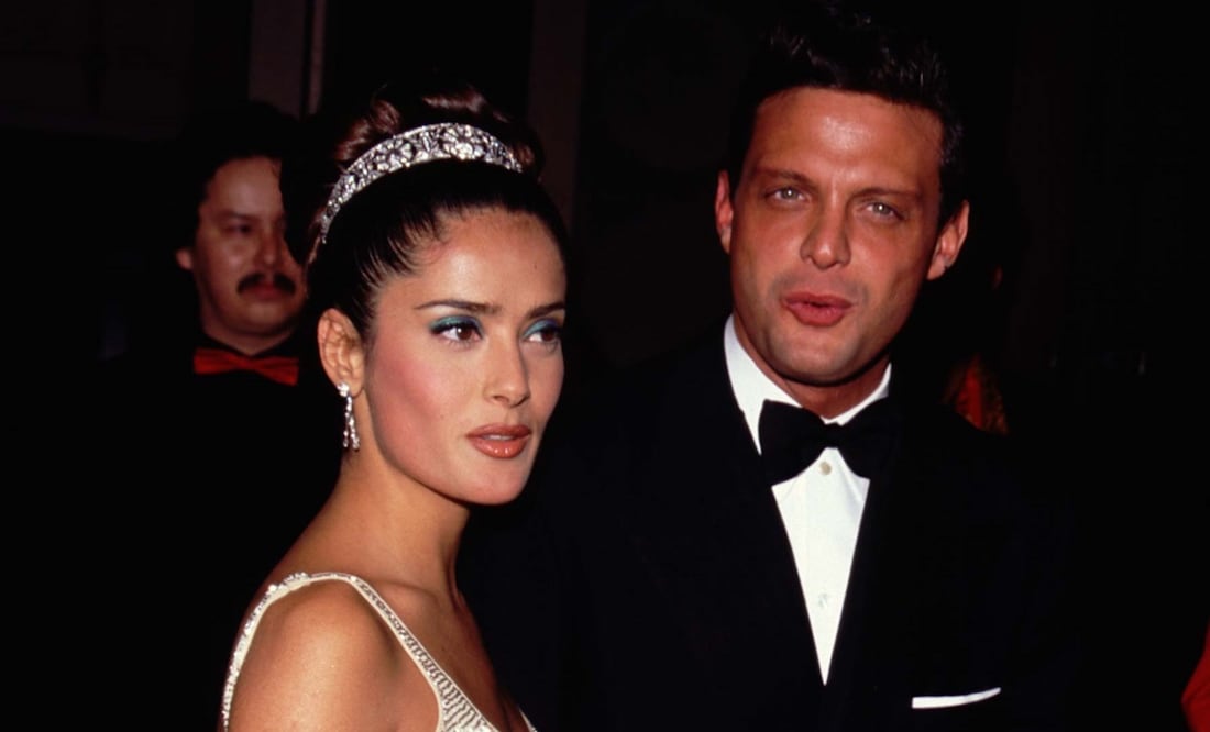 Luis Miguel con Salma Hayek en los Premios Oscar 1997.