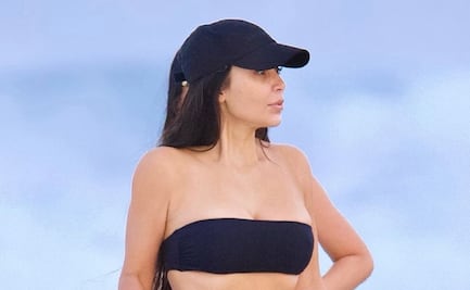 El traje de baño con el que Kim Kardashian presumió diminuta cintura
