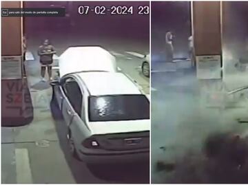 Explota auto en una gasolinera; traía 20 kilos de cocaína en el tanque de gas. VIDEO