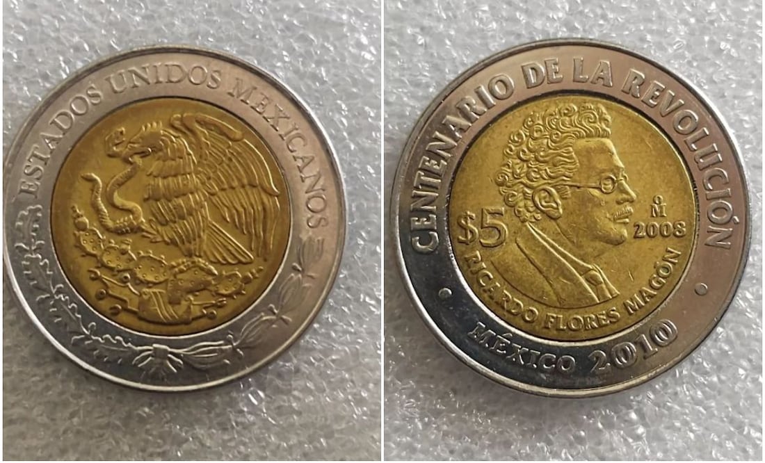 Moneda de Ricardo Flores Magón por el centenario de la Revolución mexicana. Foto: Captura/Mercado Libre