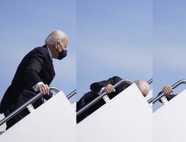 Video. Joe Biden tropieza y cae al subir escaleras del Air Force One
