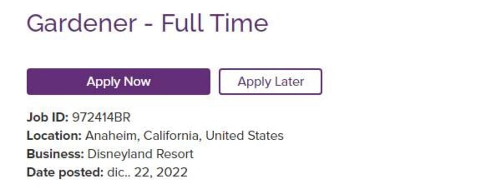 Disneyland requiere jardineros para trabajo en California; paga hasta $586 por hora