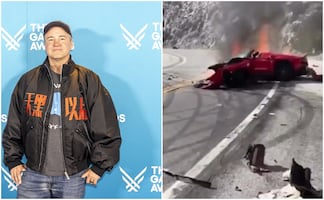 VIDEO. Momento en que el Ferrari de Zampella, de "Call of Duty", se estrella y arde en carretera de California 