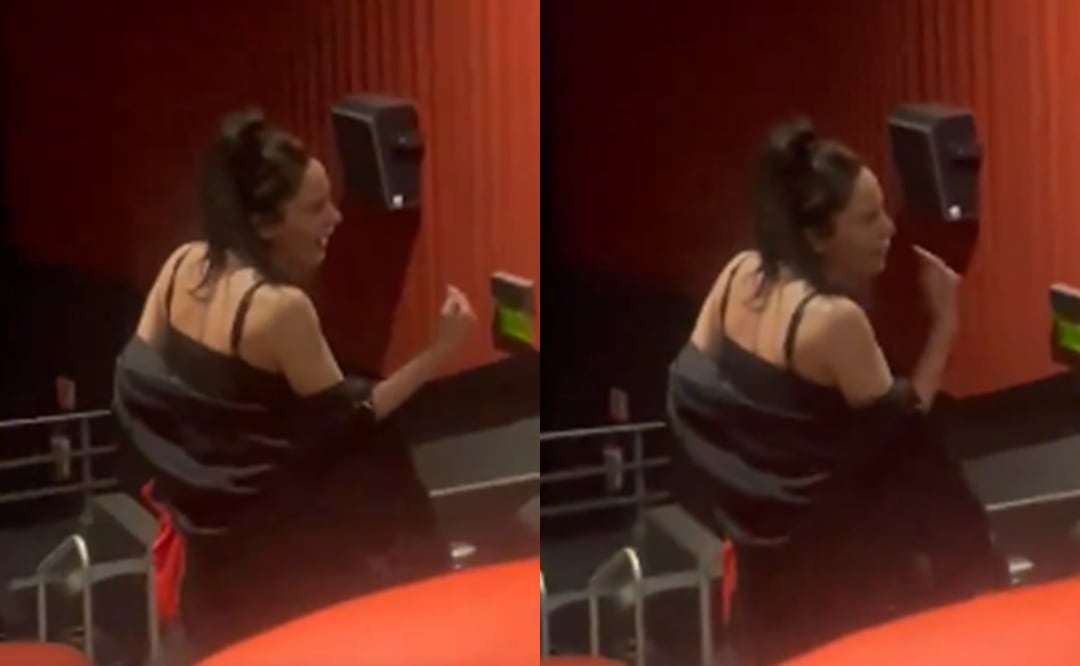 ‘Lady Cinemex’ enloquece contra asistentes en sala de cine de CDMX: ‘’Les dije homosexuales’’. Foto: Captura X