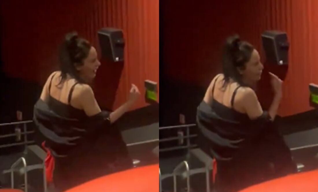 ‘Lady Cinemex’ enloquece contra asistentes en sala de cine de CDMX: ‘’Les dije homosexuales’’. Foto: Captura X