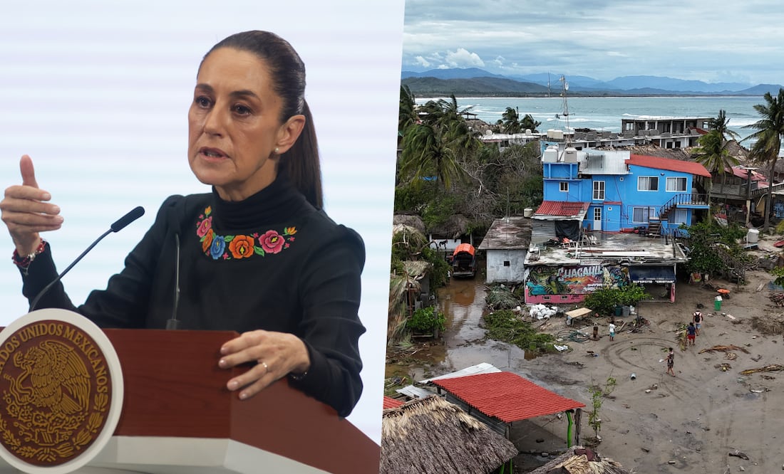 Claudia Sheinbaum visitará zonas devastadas por el huracán Erick. Foto: Carlos Mejía/EL UNIVERSAL/AFP