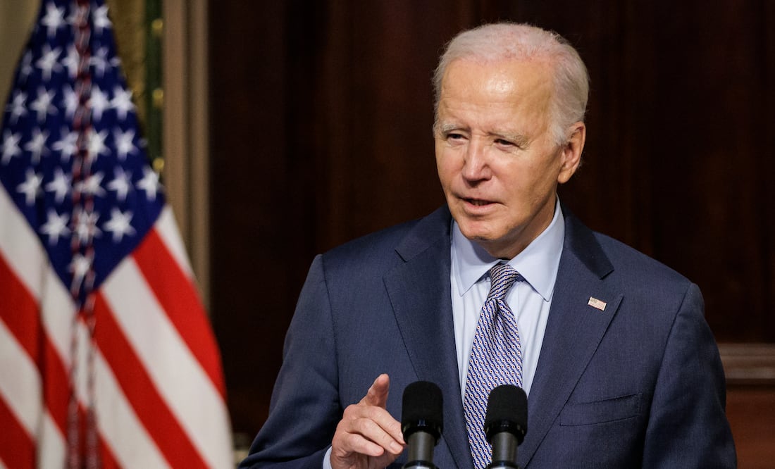 Biden: "Nunca pensé que vería imágenes de terroristas decapitando a niños". EFE/EPA/Samuel Corum / POOL