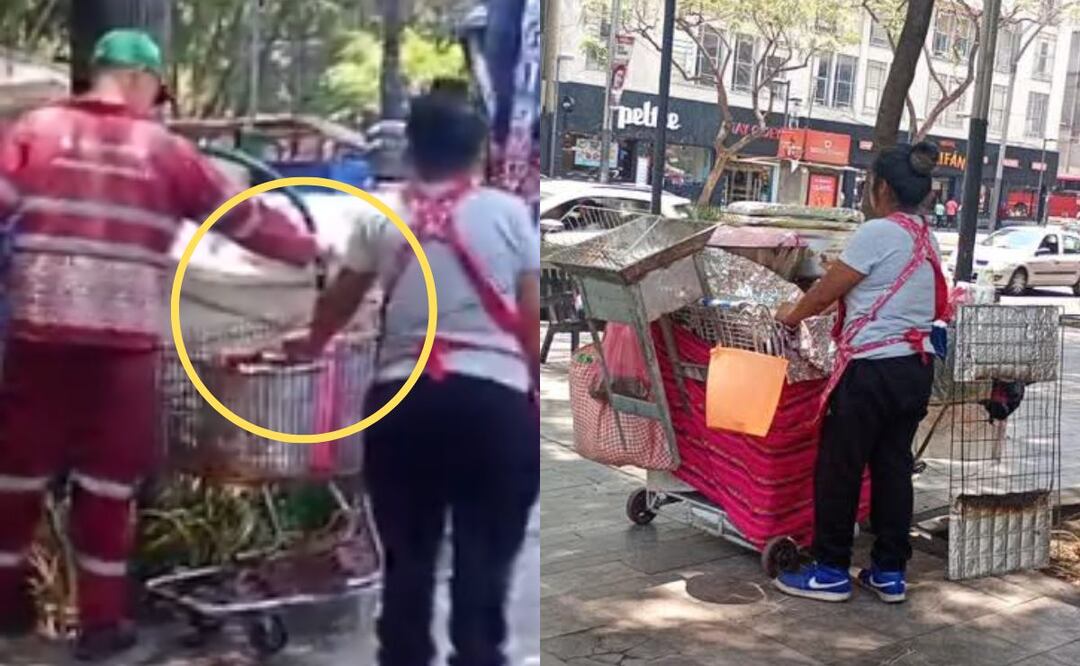 Exhiben a vendedora de elotes por rellenar olla con agua destinada para jardines de la Alameda, CDMX| Imágenes: Video 'X' @Gposiadeoficial