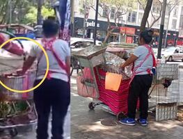 Exhiben a vendedora de elotes por rellenar olla con agua destinada para jardines de la Alameda, CDMX