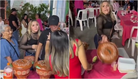 “Lady Tacos” hace berrinche en fiesta de Mazatlán y avienta la comida por no darle “un taquito más”. VIRAL