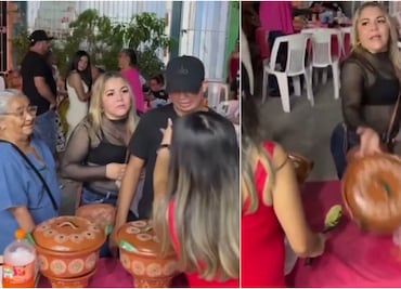 “Lady Tacos” hace berrinche en fiesta de Mazatlán y avienta la comida por no darle “un taquito más”. VIRAL